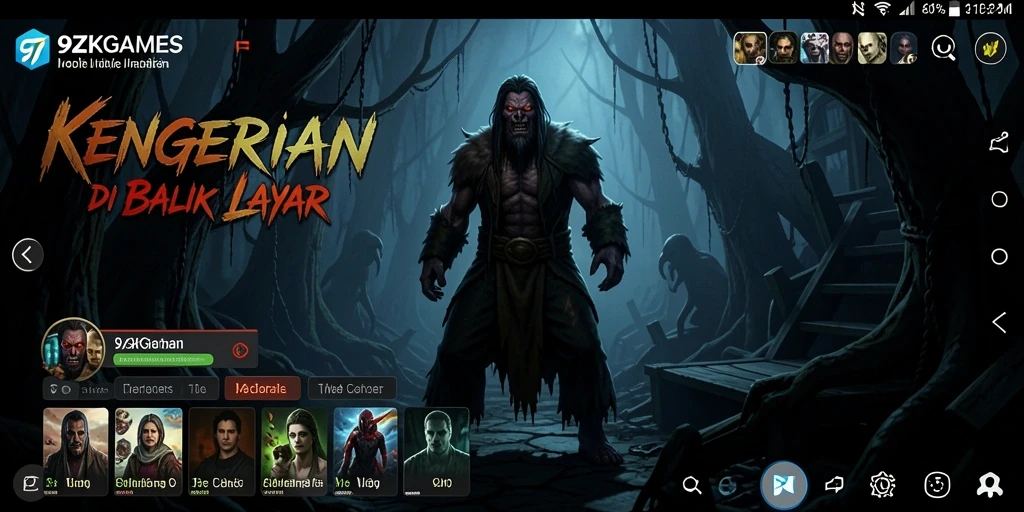 Tampilan gameplay 9ZKGAMES yang menyeramkan dan penuh ketegangan.