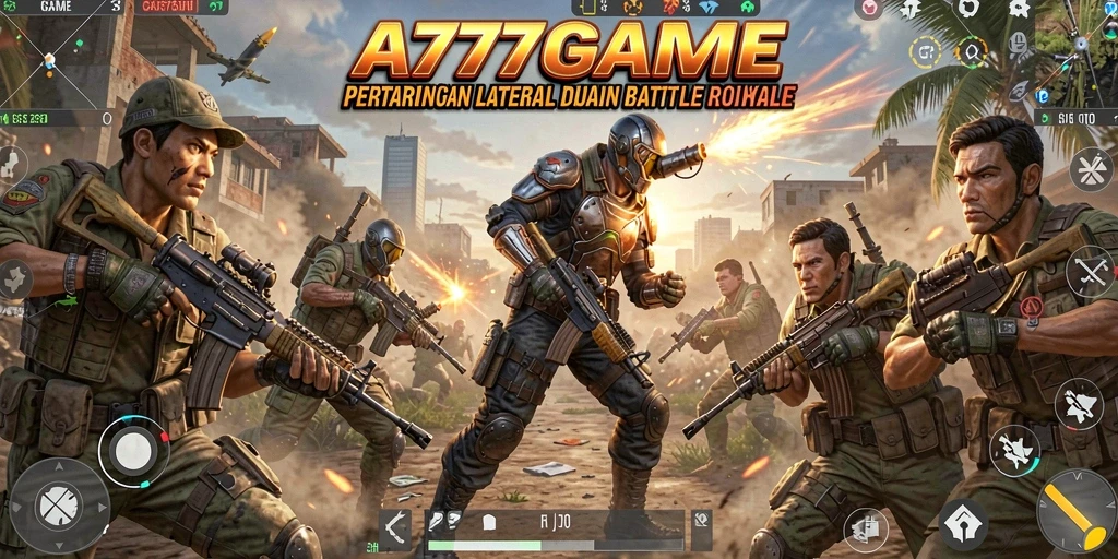 Tampilan gameplay A777GAME yang seru dan kompetitif dalam Battle Royale.