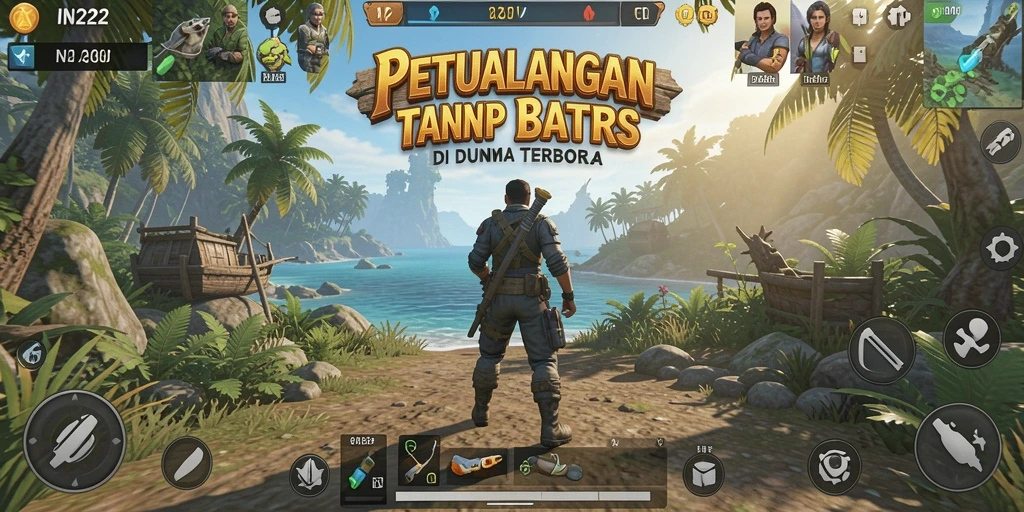 Screenshot gameplay IN22 dengan aksi petualangan seru di dunia terbuka.