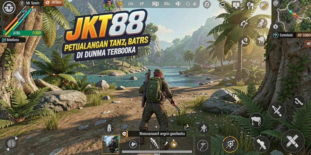 Screenshot menampilkan karakter utama menjelajahi dunia terbuka yang menakjubkan.