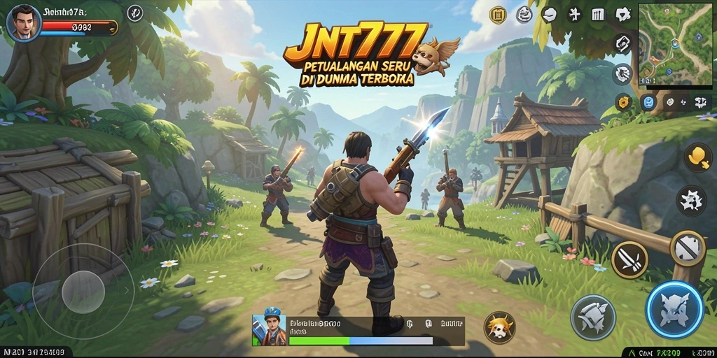 Screenshot menampilkan petualangan seru dalam game Open World JNT777.