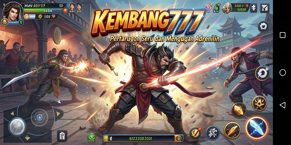 Tampilan pertarungan intens di KEMBANG777 dengan karakter dinamis.