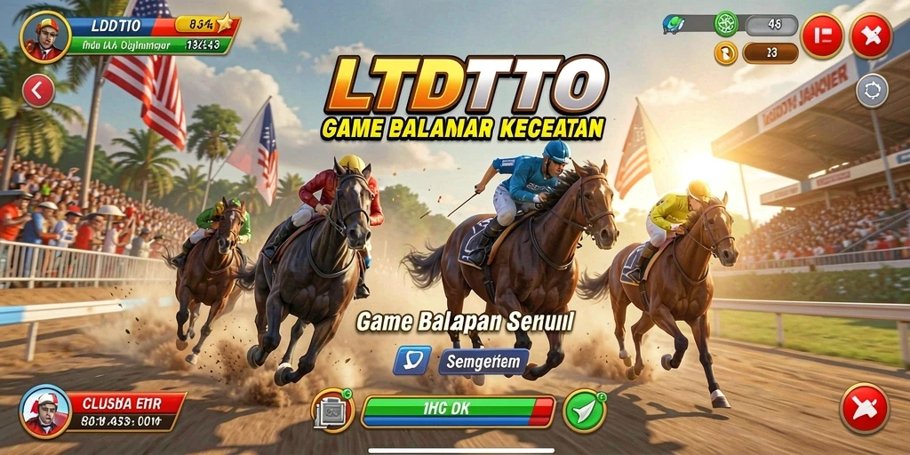 Screenshot dari gameplay LTDTOTO yang menunjukkan aksi balapan yang mendebarkan.