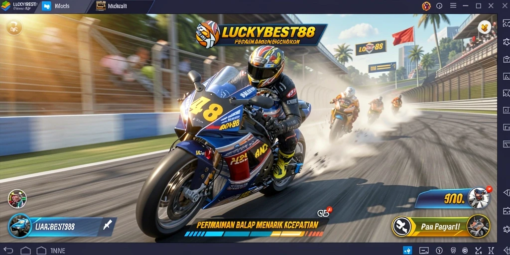 Screenshot dari gameplay LUCKYBEST88 yang penuh aksi balapan.