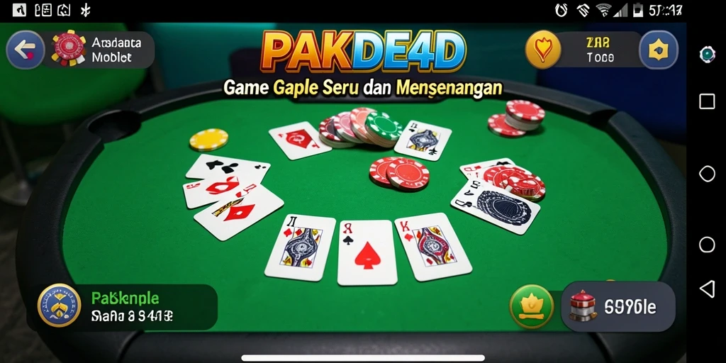 Tampilan utama gameplay Gaple dalam PAKDE4D yang seru.