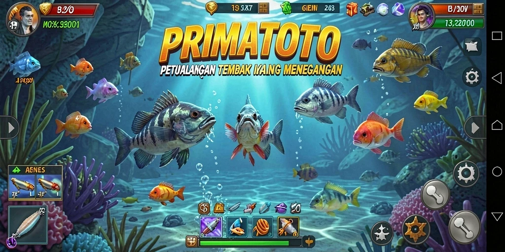 Gameplay menembak ikan yang menyenangkan dan menegangkan di PRIMATOTO.