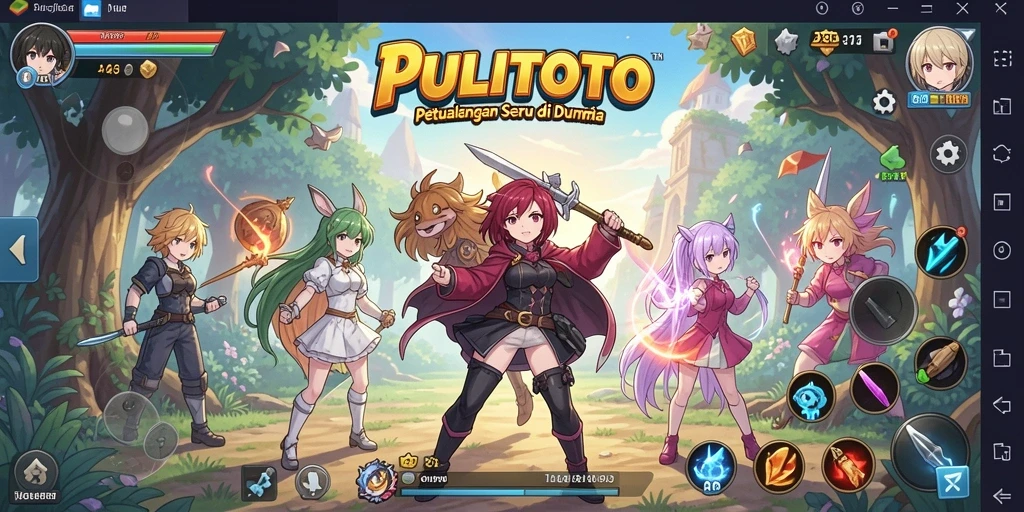Screenshot PULITOTO menampilkan gameplay seru di dunia anime.