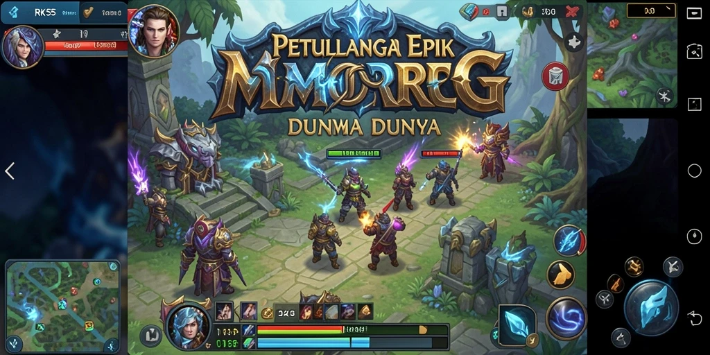 Pengambilan gambar yang menampilkan aksi seru dalam dunia MMORPG RK55.